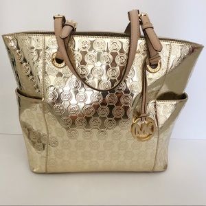 Michael Kors Gold Metallic Tote Bag
